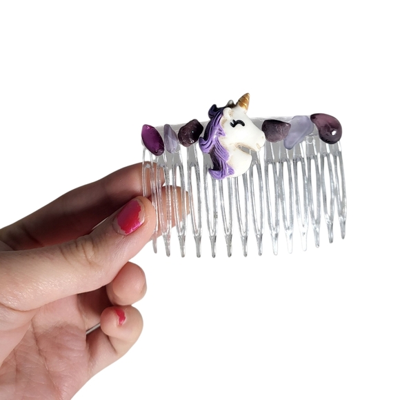 Magical Unicorn & Sea Glass Hair Comb - Picture 1 of 4
